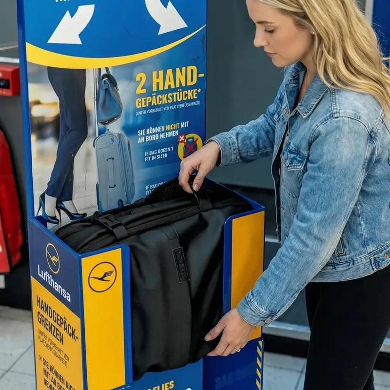6. Spar dir Check-in-Schlange und Gepäckband.